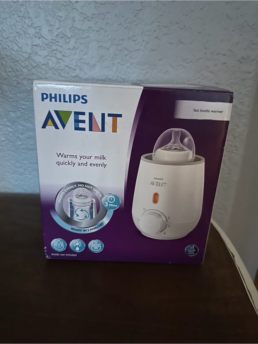 Philips AVENT Fast Bottle Warmer - White with Purple Box